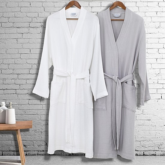 Linum Home Textiles Smyrna Hotel Luxery Unisex Adult Long Sleeve Knee Length Robe