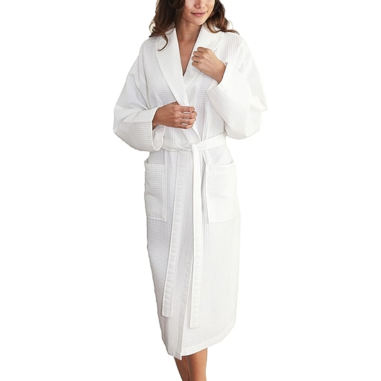 Linum Home Textiles Waffle Weave Unisex Adult Long Length Long Sleeve Robe