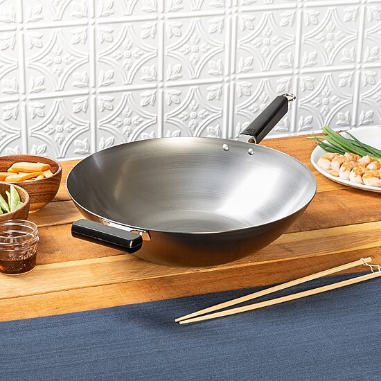 Joyce Chen Carbon Steel Flat Bottom 14" Wok