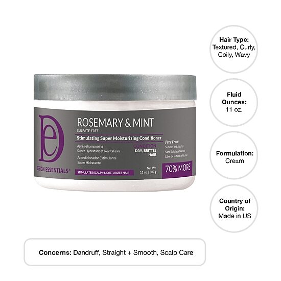 Design Essentials Rosemary And Mint Stimulating Super Moisturizing Conditioner 11 oz.