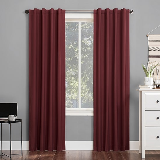 Sun Zero Cyrus Thermal Rod Pocket Back Tab Energy Saving 100% Blackout Single Curtain Panel