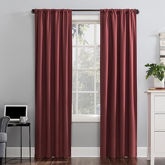 Sun Zero Cyrus Thermal Rod Pocket Back Tab Energy Saving 100% Blackout Single Curtain Panel