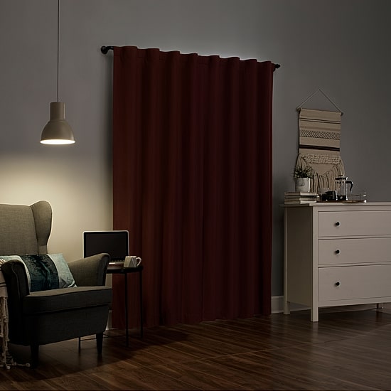 Sun Zero Cyrus Thermal Rod Pocket Back Tab Energy Saving 100% Blackout Single Curtain Panel