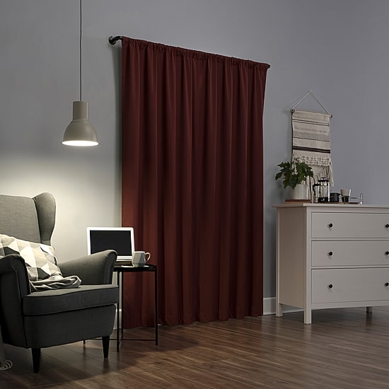 Sun Zero Cyrus Thermal Rod Pocket Back Tab Energy Saving 100% Blackout Single Curtain Panel