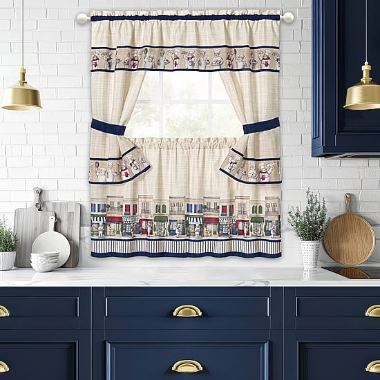 Achim 3-pc. Rod Pocket Kitchen Curtains & Drapes Window Set