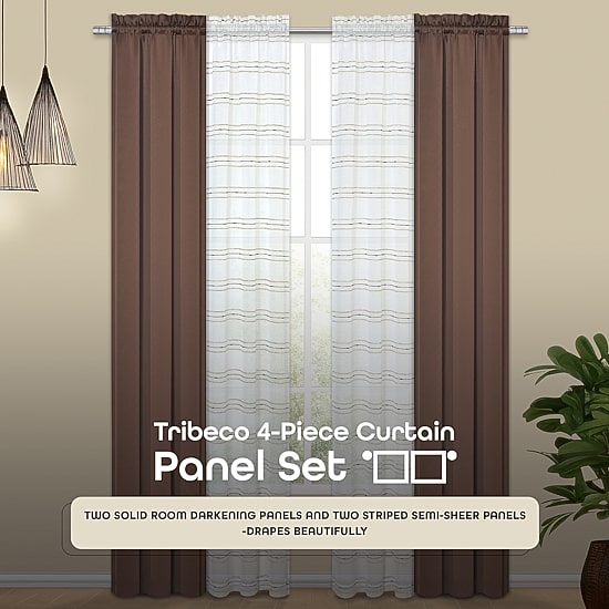 Achim Rod Pocket Room Darkening Set of 4 Curtain Panel