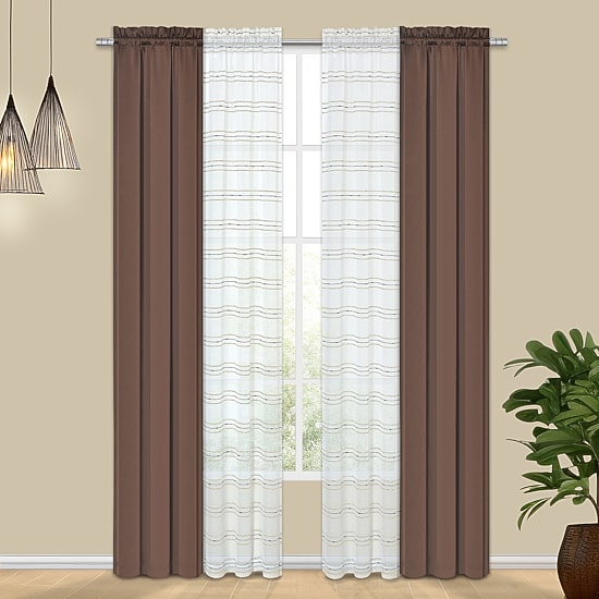 Achim Rod Pocket Room Darkening Set of 4 Curtain Panel