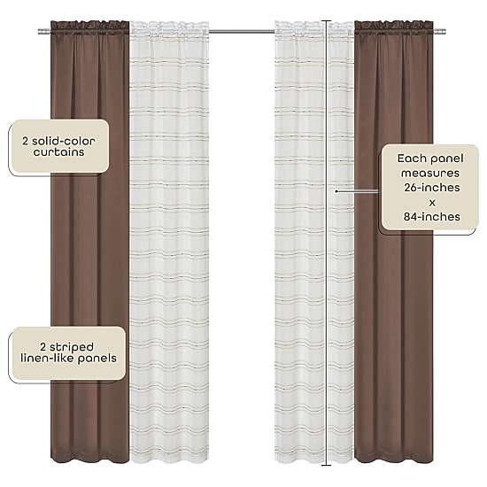 Achim Rod Pocket Room Darkening Set of 4 Curtain Panel