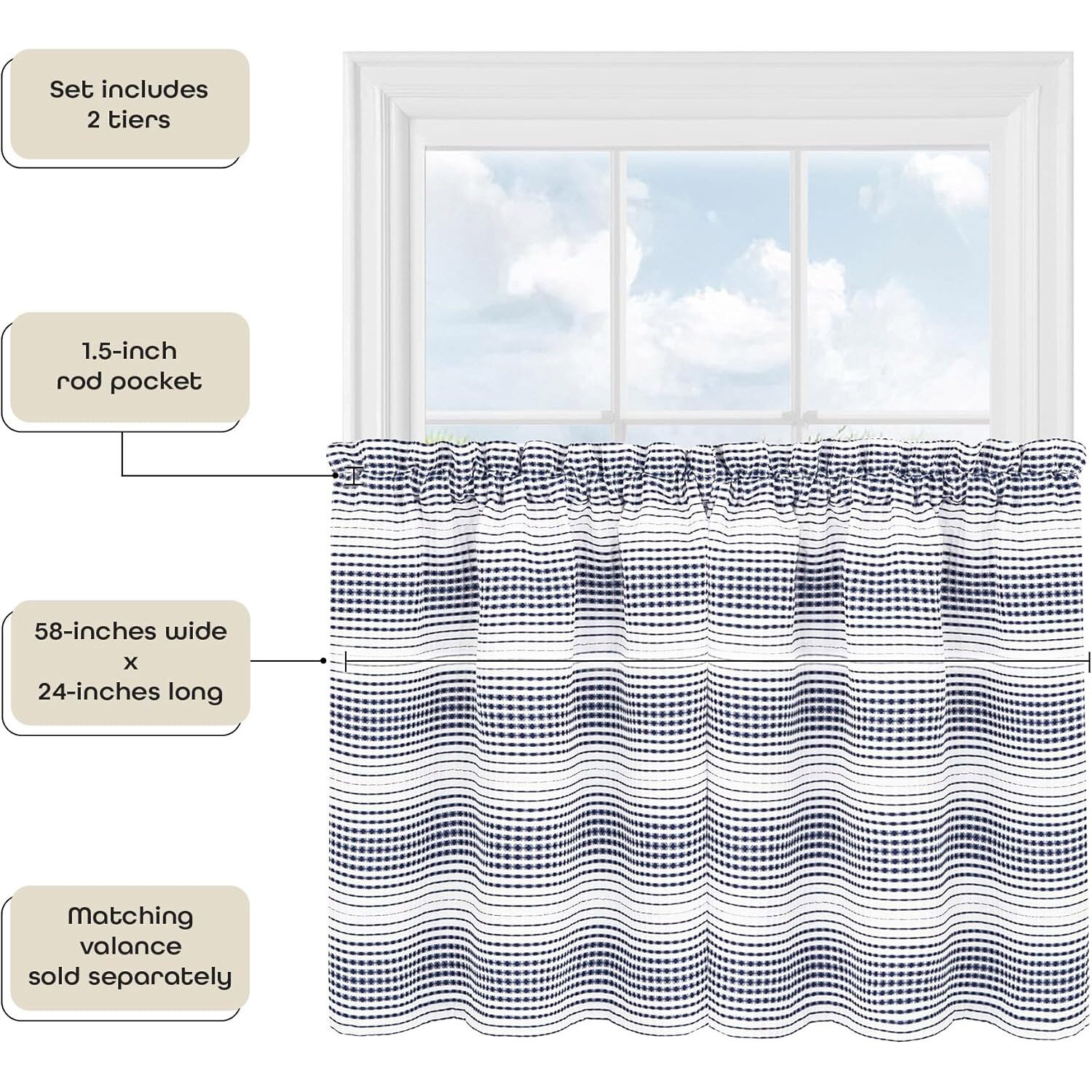 Achim 2-pc. Rod Pocket Window Tier