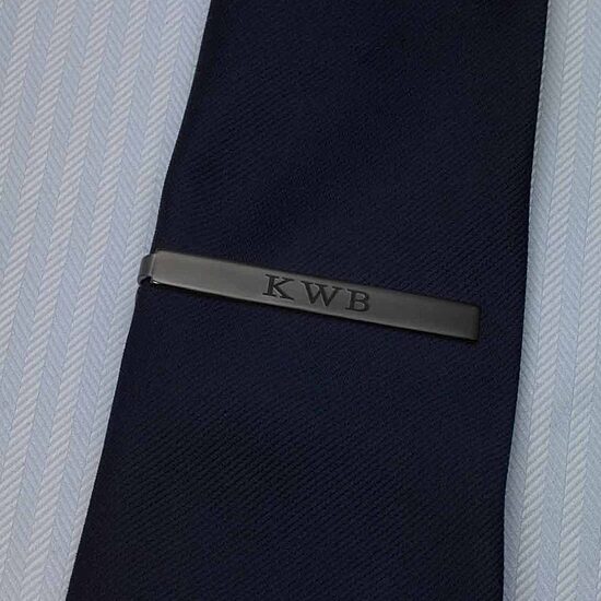 Personalized Gunmetal Tie Bar