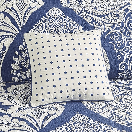 Madison Park Marcella 6-Pc Printed Cotton Quilt Set With Throw Pillows