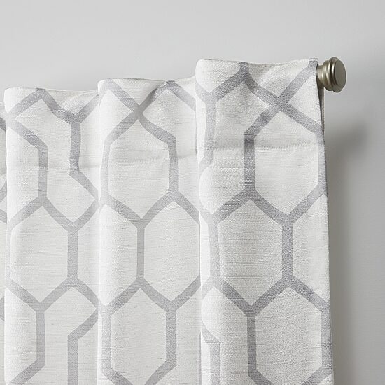 Nicole Miller Hexa Rod Pocket Back Tab Light-Filtering Set of 2 Curtain Panel