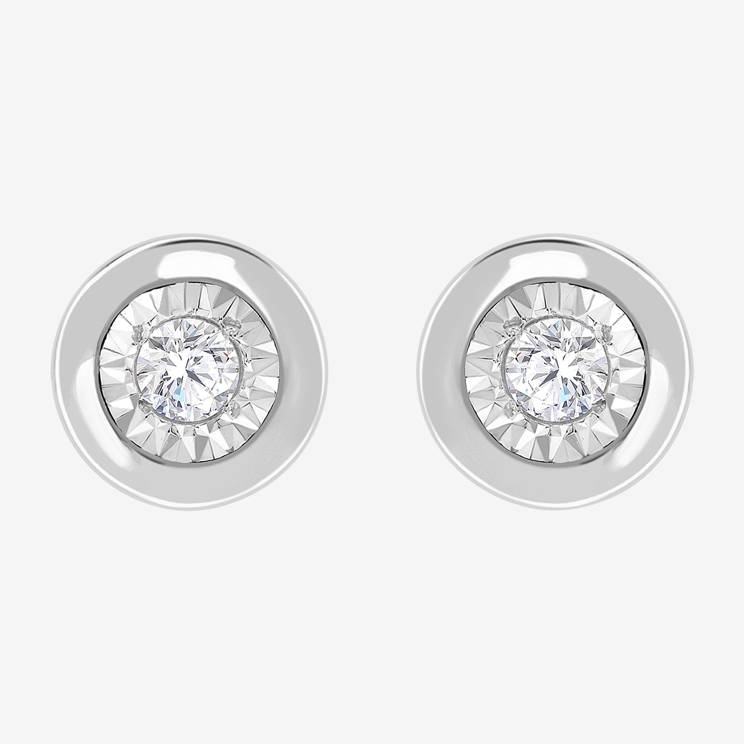 1/10 CT. T.W. Lab Grown Diamond Sterling Silver 5.9mm Round Stud Earrings