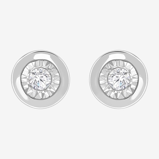 1/10 CT. T.W. Lab Grown Diamond Sterling Silver 5.9mm Round Stud Earrings