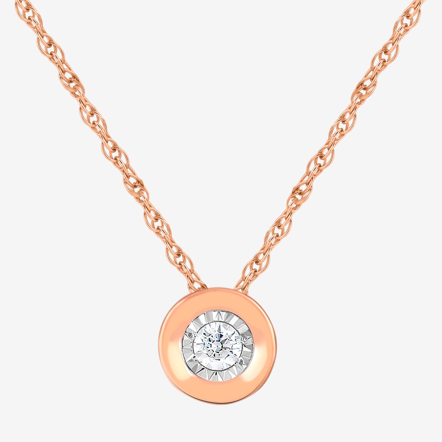 Womens Diamond Accent Lab Grown White Sterling Silver Round 18 Inch Pendant Necklace