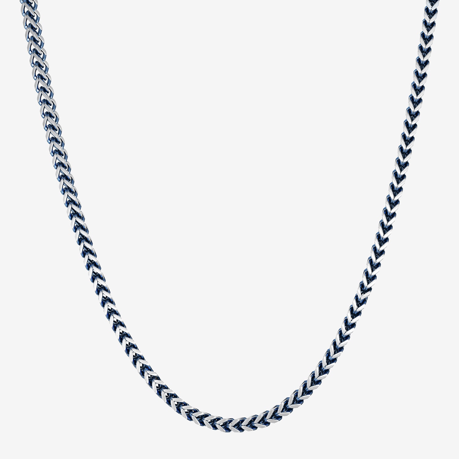 Mens Antique Finish Stainless Steel Foxtail Chain Necklace