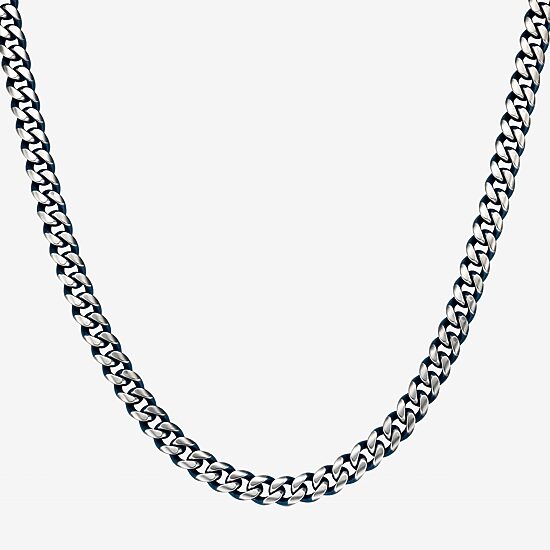 Mens Stainless Steel 24 Inch Curb Chain Necklace