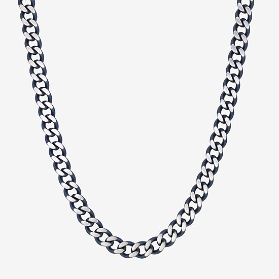 Mens Stainless Steel 24 Inch Curb Chain Necklace