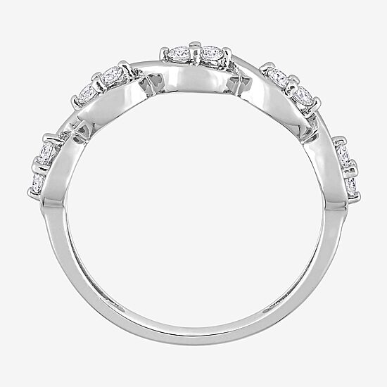 Womens 1/4 CT. T.W. Lab Created White Moissanite Sterling Silver Wedding Band