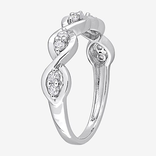 Womens 1/4 CT. T.W. Lab Created White Moissanite Sterling Silver Wedding Band