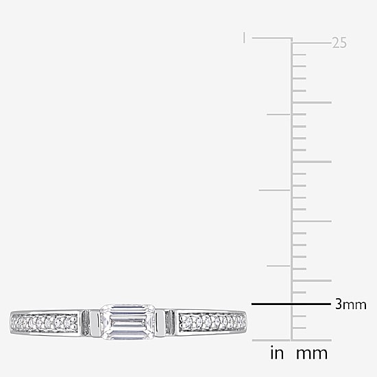 Womens 3/8 CT. T.W. Lab Created White Moissanite Sterling Silver Wedding Band