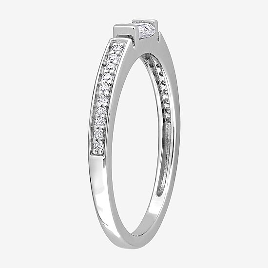 Womens 3/8 CT. T.W. Lab Created White Moissanite Sterling Silver Wedding Band
