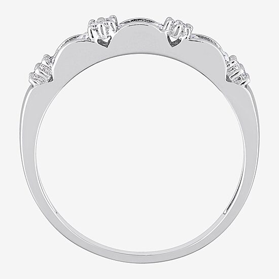 Womens 3/8 CT. T.W. Lab Created White Moissanite Sterling Silver Wedding Band