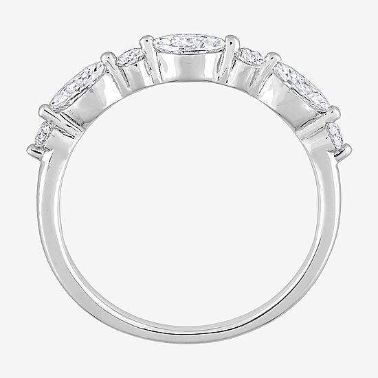 Womens 1/2 CT. T.W. Lab Created White Moissanite Sterling Silver Wedding Band