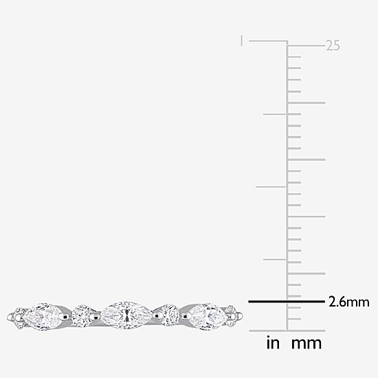 Womens 1/2 CT. T.W. Lab Created White Moissanite Sterling Silver Wedding Band