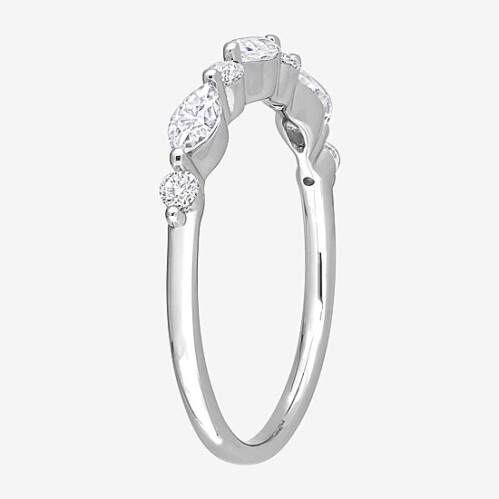 Womens 1/2 CT. T.W. Lab Created White Moissanite Sterling Silver Wedding Band