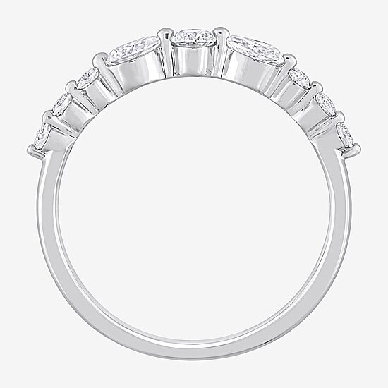 Womens 1/2 CT. T.W. Lab Created White Moissanite Sterling Silver Wedding Band