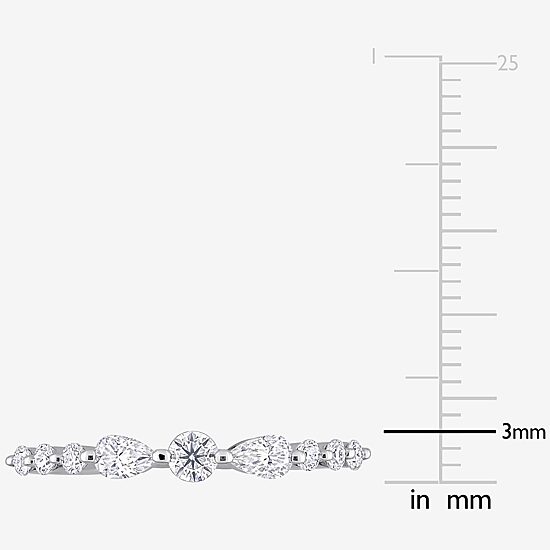 Womens 1/2 CT. T.W. Lab Created White Moissanite Sterling Silver Wedding Band