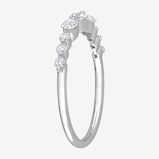 Womens 1/2 CT. T.W. Lab Created White Moissanite Sterling Silver Wedding Band