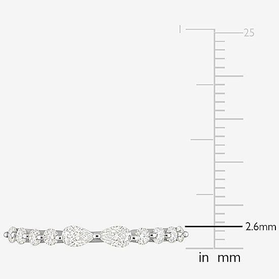 Womens 5/8 CT. T.W. Lab Created White Moissanite Sterling Silver Wedding Band