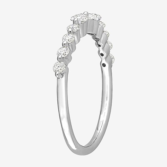 Womens 5/8 CT. T.W. Lab Created White Moissanite Sterling Silver Wedding Band