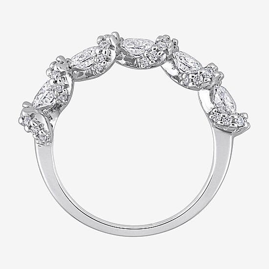 Womens 1 1/4 CT. T.W. Lab Created White Moissanite Sterling Silver Wedding Band