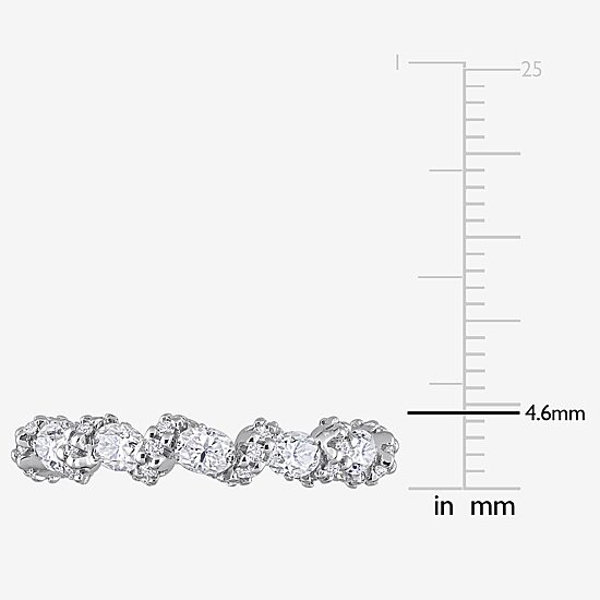 Womens 1 1/4 CT. T.W. Lab Created White Moissanite Sterling Silver Wedding Band