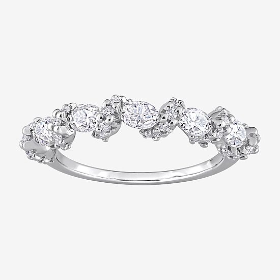 Womens 1 1/4 CT. T.W. Lab Created White Moissanite Sterling Silver Wedding Band