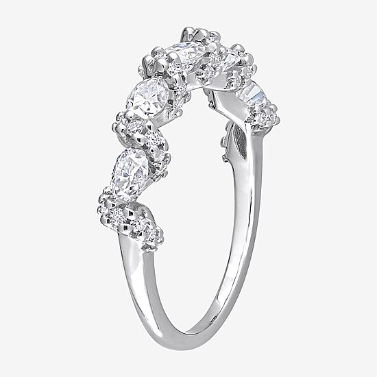 Womens 1 1/4 CT. T.W. Lab Created White Moissanite Sterling Silver Wedding Band