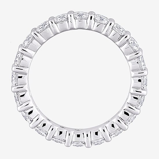 Womens 3MM 2 1/2 CT. T.W. Lab Created White Moissanite Sterling Silver Eternity Wedding Band