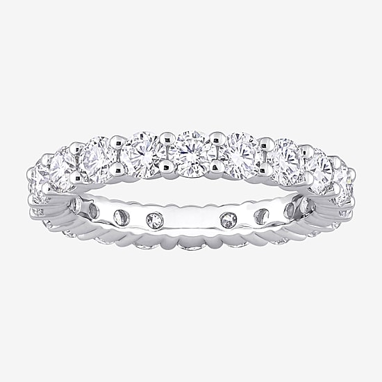 Womens 3MM 2 1/2 CT. T.W. Lab Created White Moissanite Sterling Silver Eternity Wedding Band