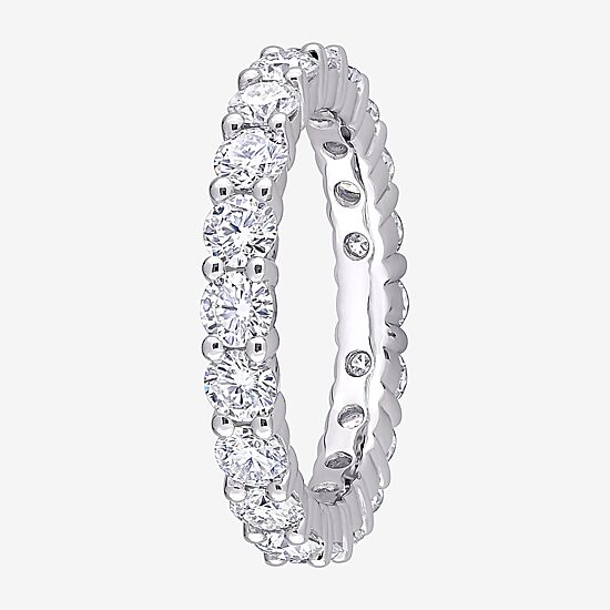 Womens 3MM 2 1/2 CT. T.W. Lab Created White Moissanite Sterling Silver Eternity Wedding Band