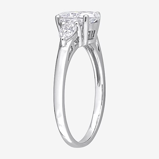 Womens 1 3/4 CT. T.W. Lab Created White Moissanite Sterling Silver 3-Stone Engagement Ring