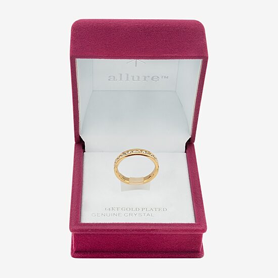 Sparkle Allure Stackable Eternity Womens 3MM Crystal 14K Gold Over Brass Eternity Band