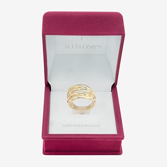 Sparkle Allure Intertwined Womens 14K Gold Over Brass Cocktail Ring