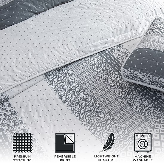 Linery Intricate Patchwork Design Reversible Quilt Set
