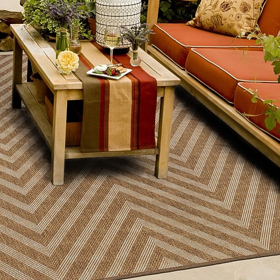 Covington Home Kehlani Chevron Stripe Indoor Outdoor Rectangular Area Rug