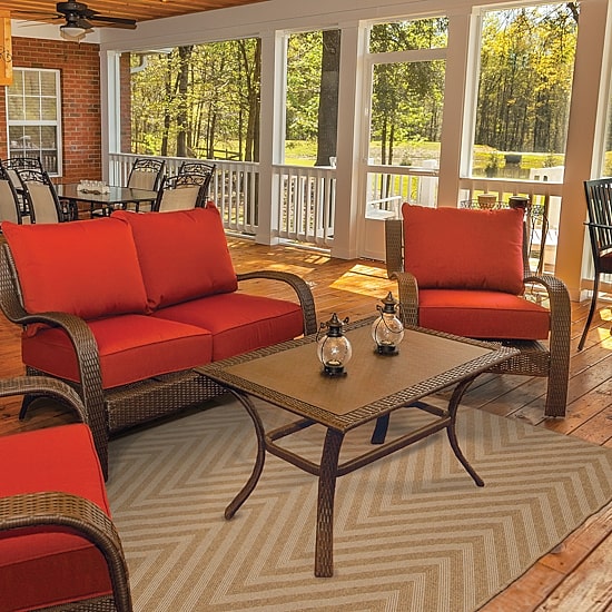 Covington Home Kehlani Chevron Stripe Indoor Outdoor Rectangular Area Rug