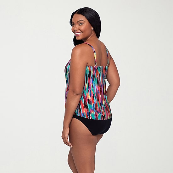 Trimshaper Womens Abstract Tankini Swimsuit Top
