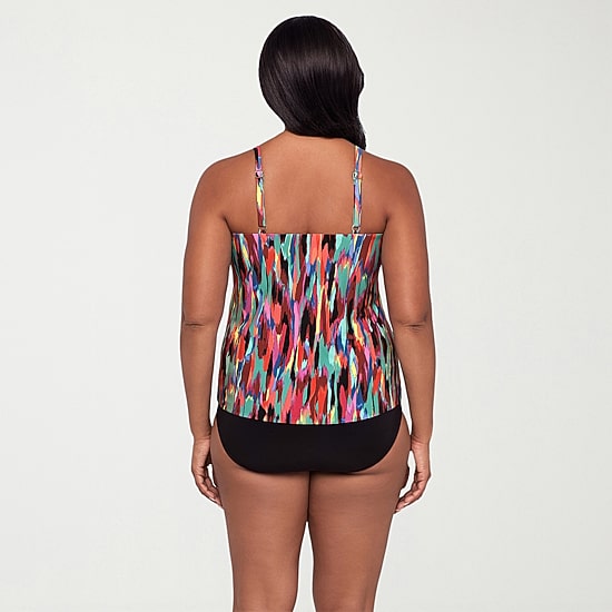 Trimshaper Womens Abstract Tankini Swimsuit Top